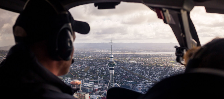 Sky Tower from Inside Heli v5